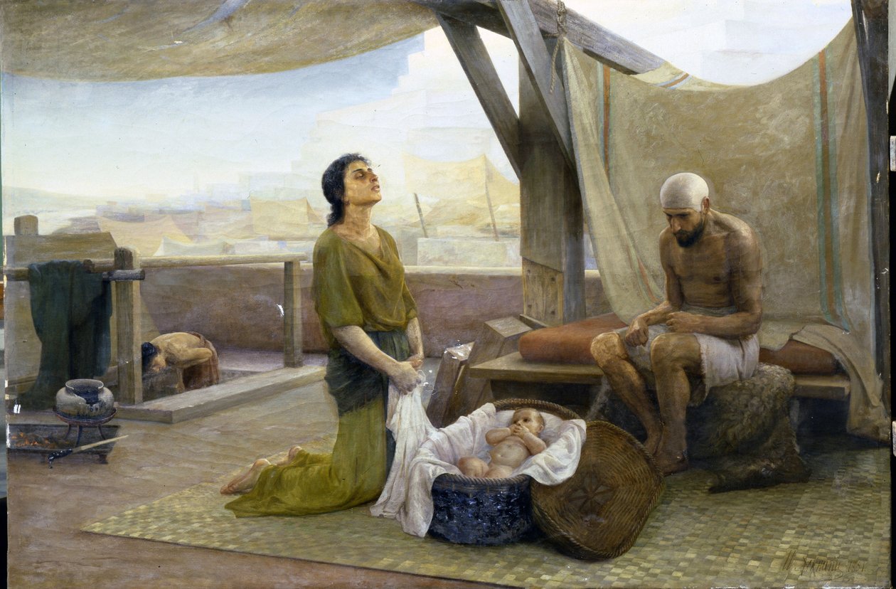 آباء موسى - رسم إسحاق لفوفيتش أسكنازي (1856-1902) ، زيت على قماش (116 × 174) بواسطة اسحق لفوفيتش اسكنازي