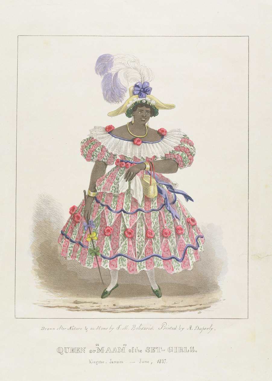 ملكة أو "سيدتي" للفتيات ، اللوحة 1 من "اسكتشات الشخصية ..." ، 1838 (ليثو ملونة) بواسطة إسحاق منديس بيليساريو