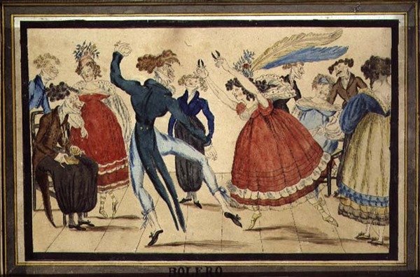 بوليرو ، حوالي عام 1820 (قلم حبر وألوان مائية على ورق) بواسطة إسحاق روبرت (بعد) كروكشانك
