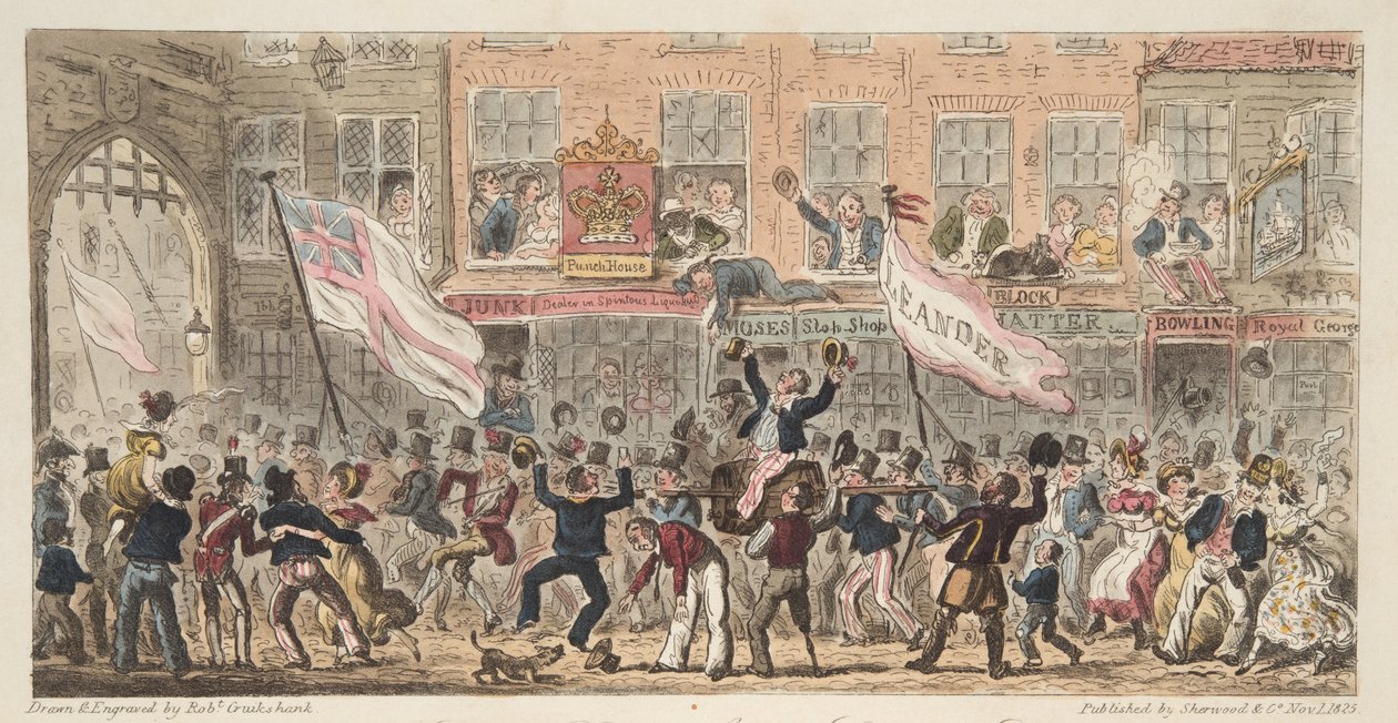 شارع بوينت ، بورتسموث ، من The English Spy ، حانة. 1824 (نقش يدوي) بواسطة إسحاق روبرت كروكشانك