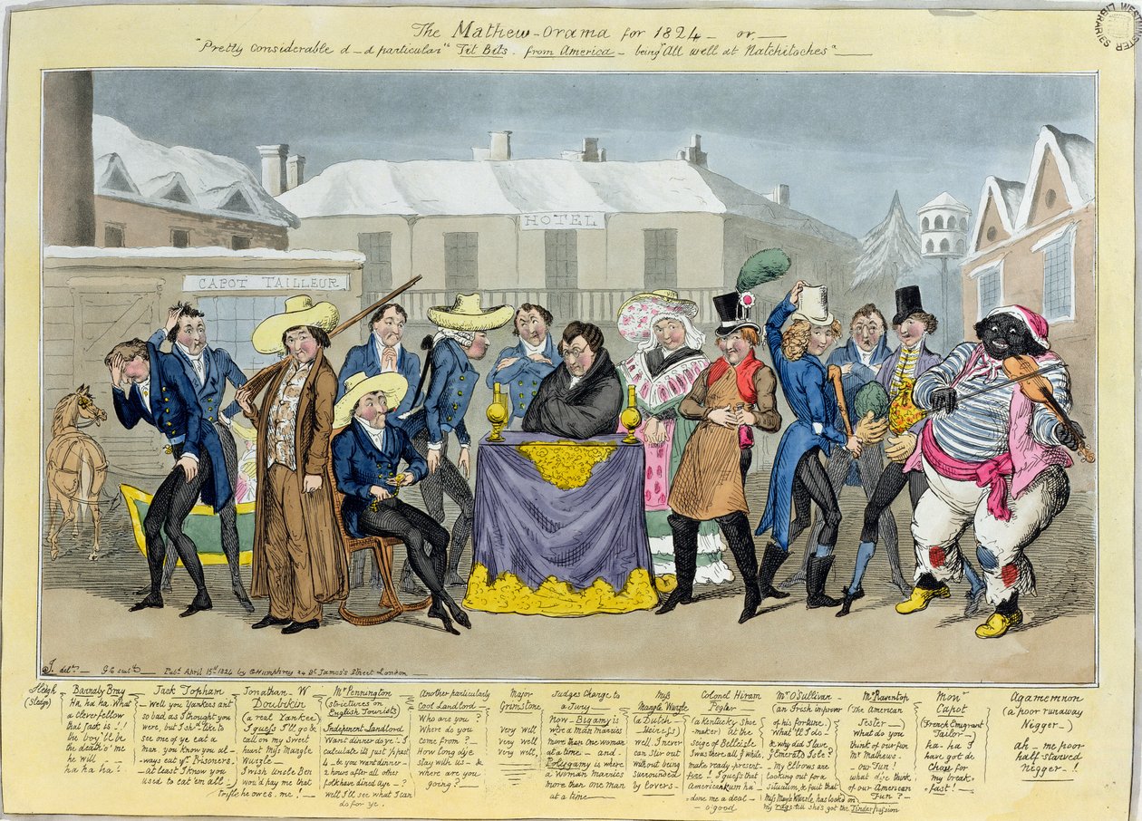 ماثيو أوراما لعام 1824 ، حانة. بواسطة G. Humphrey، 1824 (النقش الملون) بواسطة إسحاق وروبرت وجورج كروكشانك