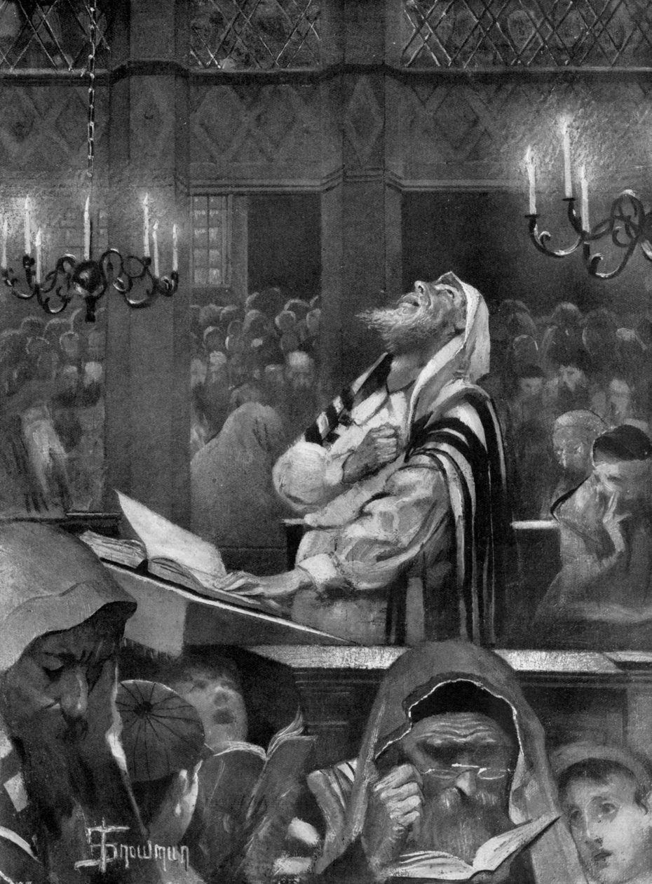 مشهد في كنيس ، يوم الكفارة العظيم ، 6 أكتوبر 1897 بواسطة إسحاق ثلج