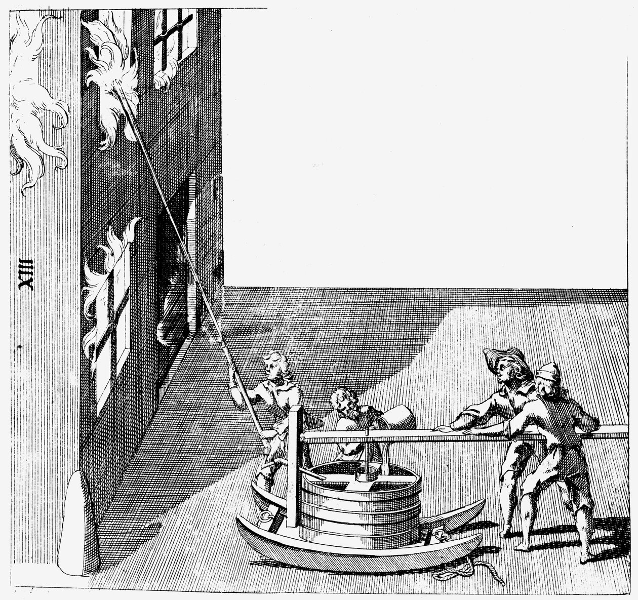 محرك إطفاء ، من Isaac de Caus Nouvelle Invention de Lever lEau Plus Hault ، 1664 بواسطة إسحاق دي كوز