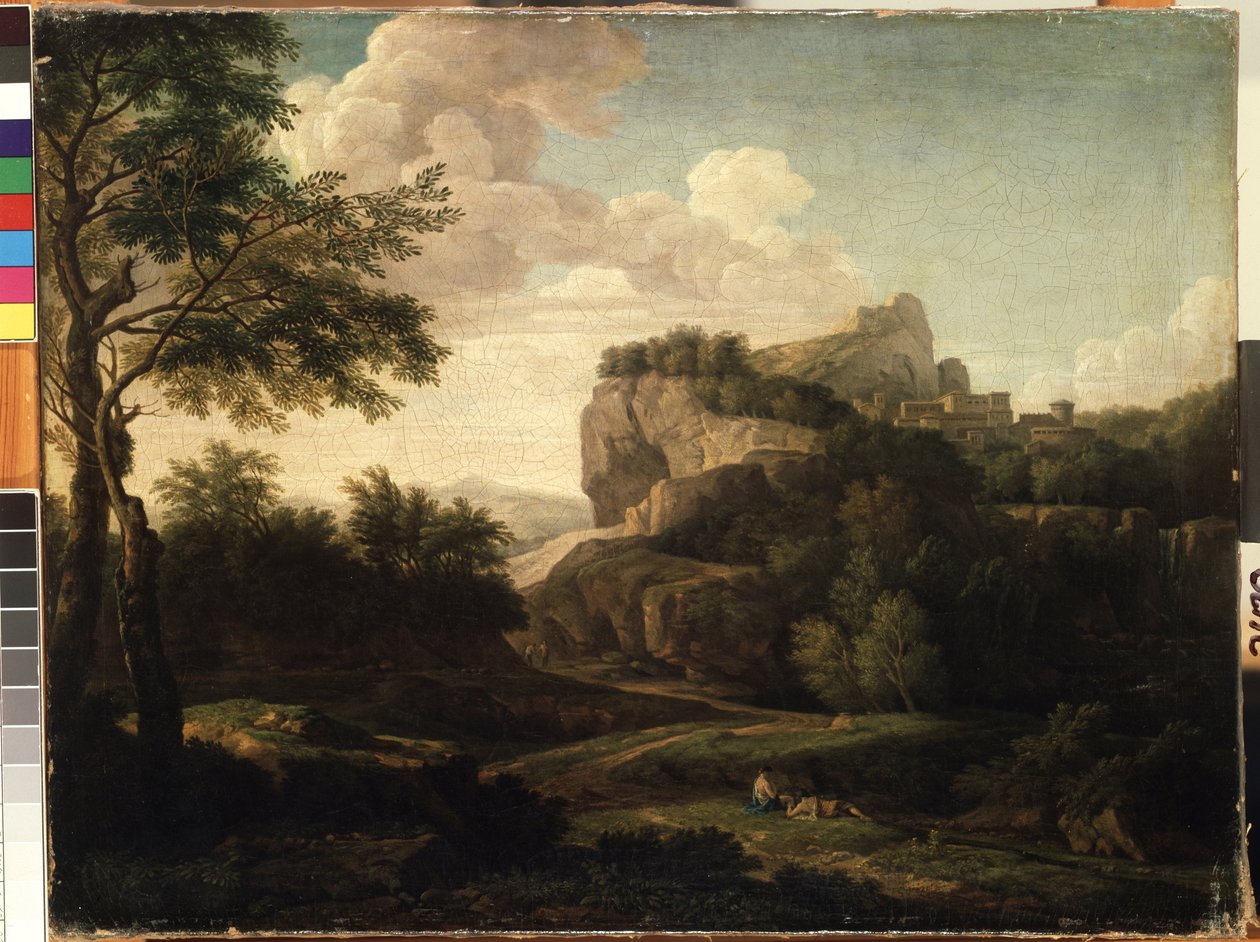 "منظر طبيعي" رسم بواسطة إسحاق دي موشرون (1667-1744) متحف ميكالويوس كونستانتيناس سيورليونيس للفنون الجميلة في القرن الثامن عشر ، كاوناس ، ليتوانيا بواسطة إسحاق دي موشرون