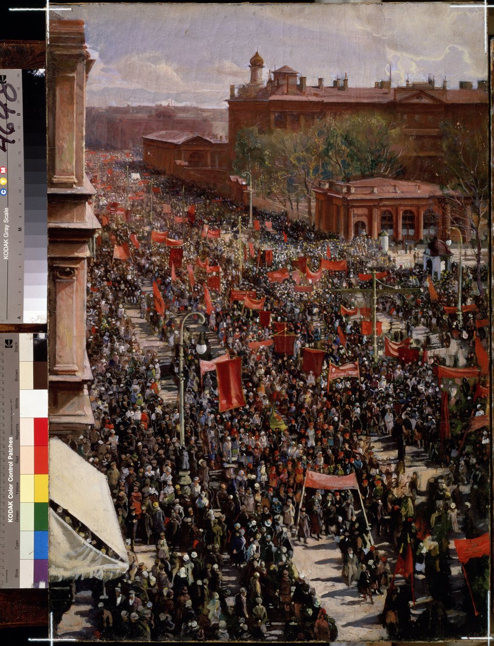 "" Parade on Nevsky Prospect in Leningrad (Saint Petersburg) "" لوحة رسمها Isaak Izrailevich Brodsky (Brodsky) (1884-1939) (Realist Realism) 1930 State Russian Museum Saint Petersburg بواسطة اسحق اسرائيل برودسكي