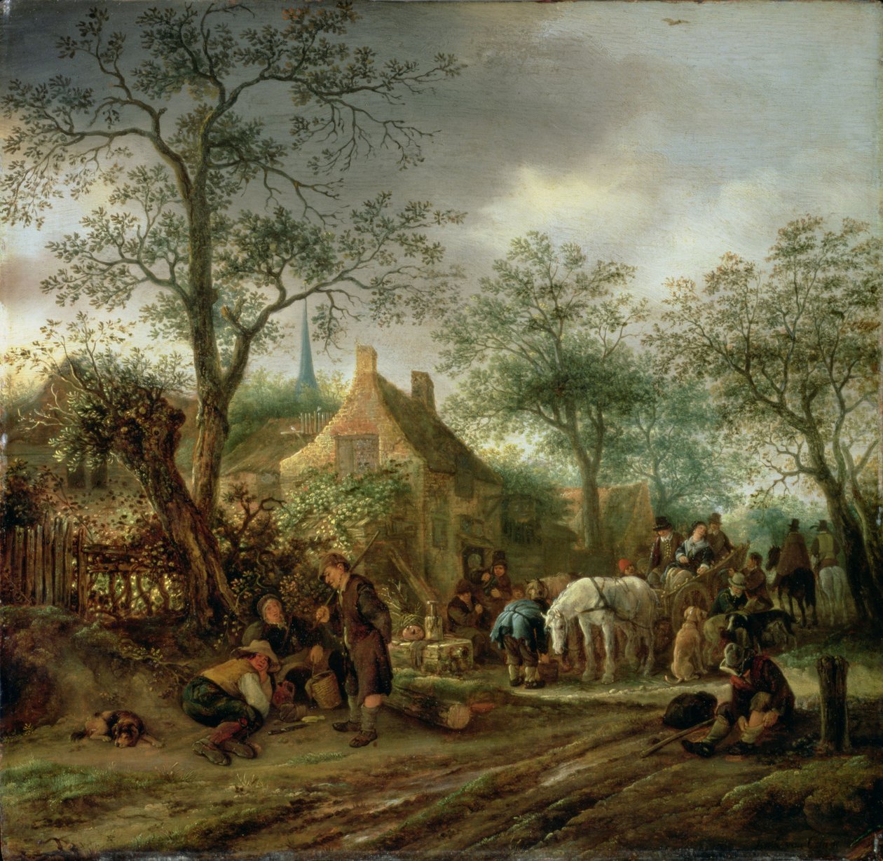 المسافرون في نزل بواسطة Isack van Ostade