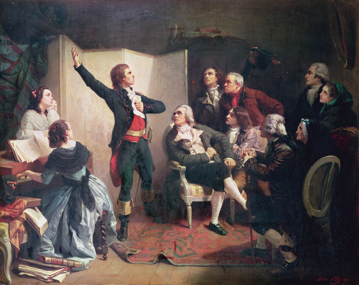 روجيت دي ليزلي (1760-1836) يغني مرسيليا في منزل ديتريش ، عمدة ستراسبورغ ، 26 أبريل 1792 بواسطة إيزيدور بيلز