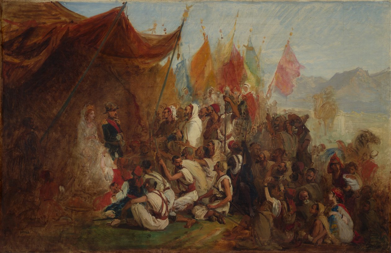رسم تخطيطي لاستقبال الإمبراطور نابليون الثالث والإمبراطورة يوجين ... ، 1860 ، كاليفورنيا. 1862-67. بواسطة إيزيدور بيلز