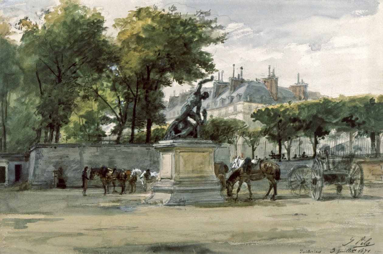 كومونة باريس: جيش فرساي في التويلري ، حوالي 1871 (ألوان مائية) بواسطة إيزيدور بيلز
