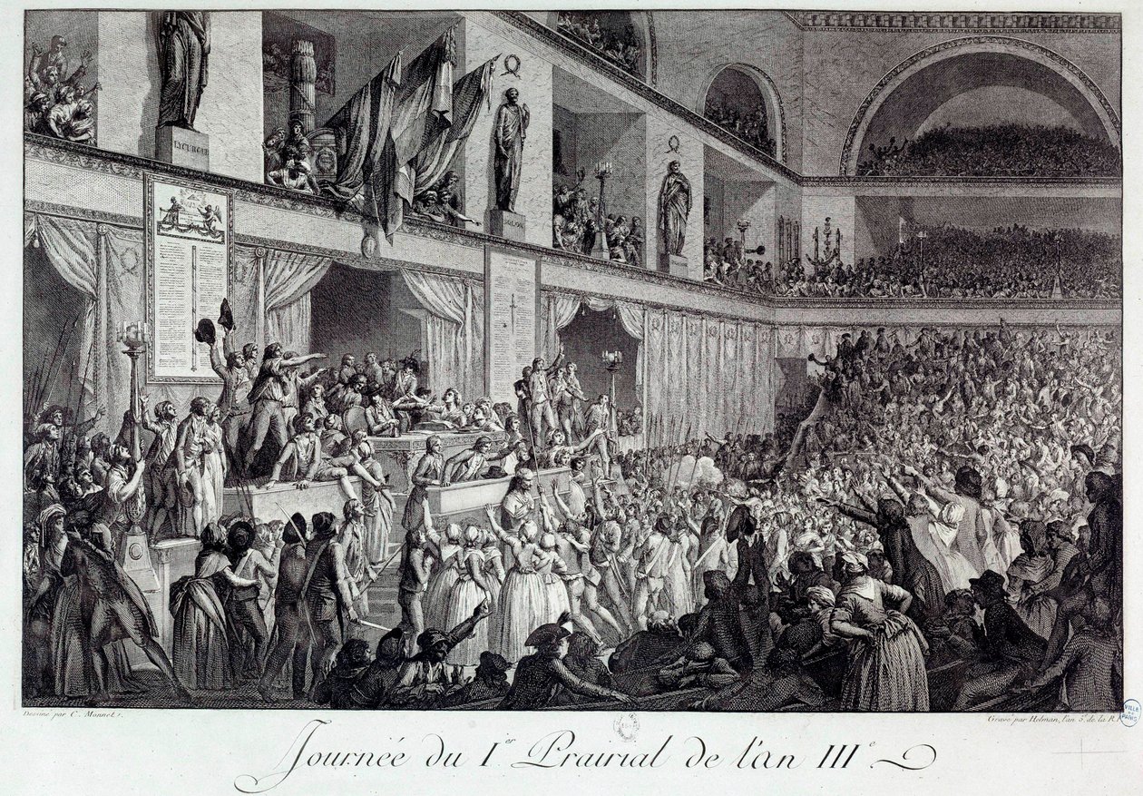 الثورة الفرنسية: يوم التمرد الشعبي ضد الجوع في البراري الأول من السنة الثالثة (20/05/1795): غزا السكان الاتفاقية وقتلوا النائب جان برتراند فيرود (1759-1795) ، الذي كان مسؤولاً عن الإمداد من باريس ، الذي مقابل بواسطة إيزيدور ستانيسلاس هيلمان