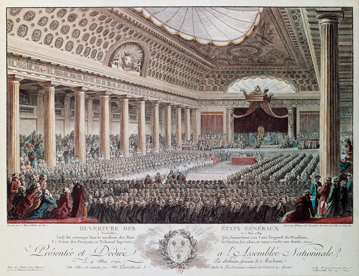 Opening of the States-General at Versailles in 1789, engraving by Helmann, French Revolution, France بواسطة إيزيدور ستانيسلاس هيلمان