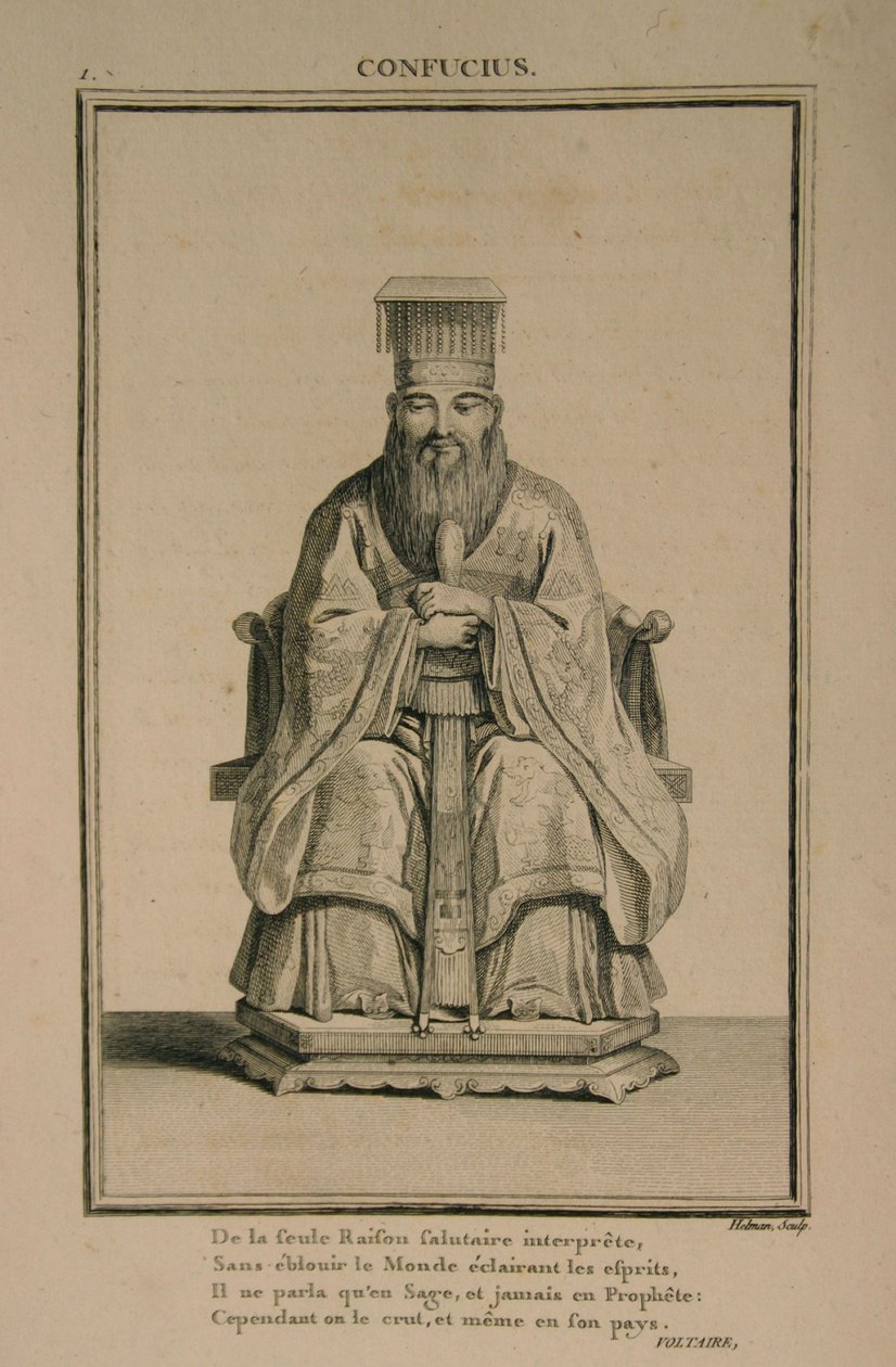 صورة المفكر الصيني والفيلسوف الاجتماعي كونفوشيوس 1788 بواسطة إيزيدور ستانيسلاس هيلمان