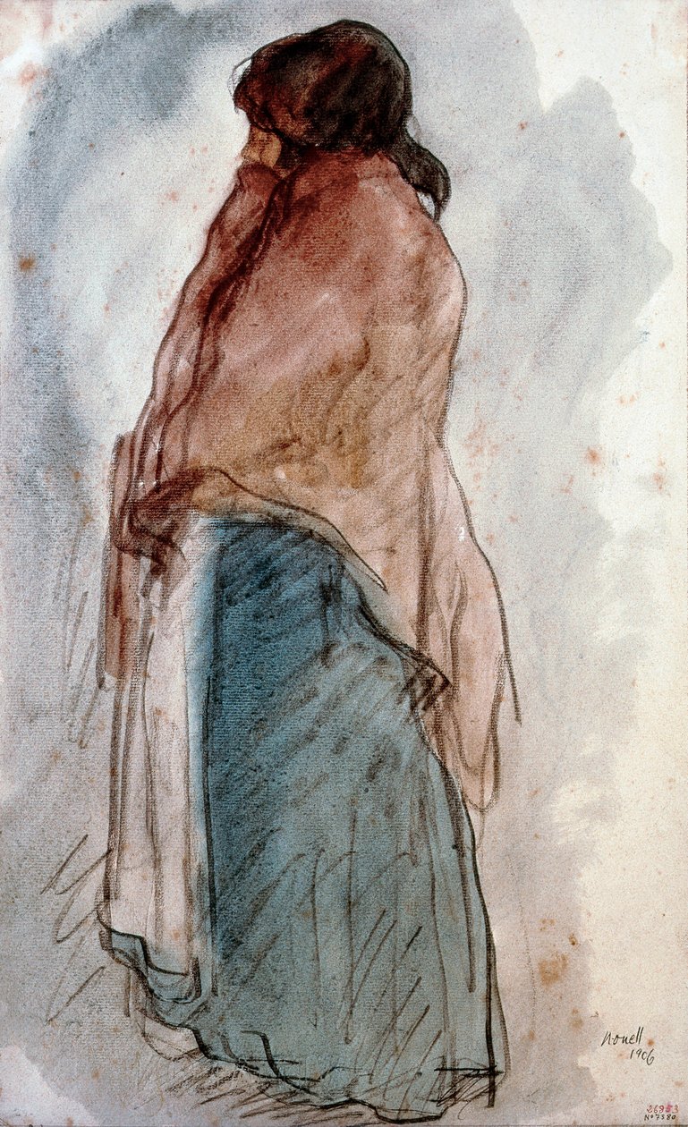 "La femme a la jug" (La del cantaro) لوحة مائية من Isidre Nonell i Monturiol (1873-1911). 1906 برشلونة. المتحف الوطني للفنون في كاتالونيا. بواسطة إيسيدرو نونيل