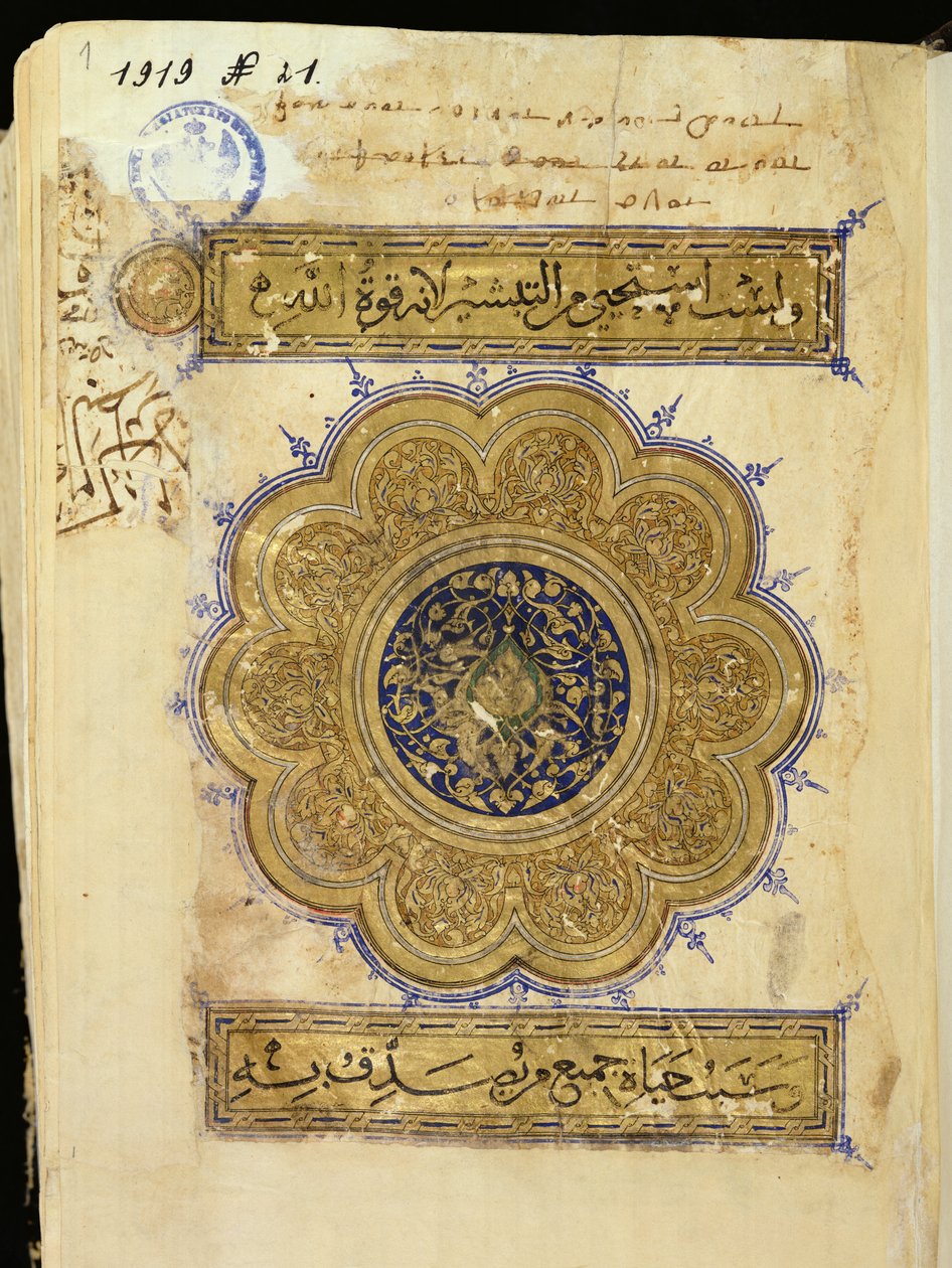 صفحة السيدة D-228 من كتاب "رسائل وأعمال الرسل" ، 1341 (قلم وحبر وورقة ذهبية على ورق) بواسطة مدرسة إسلامية