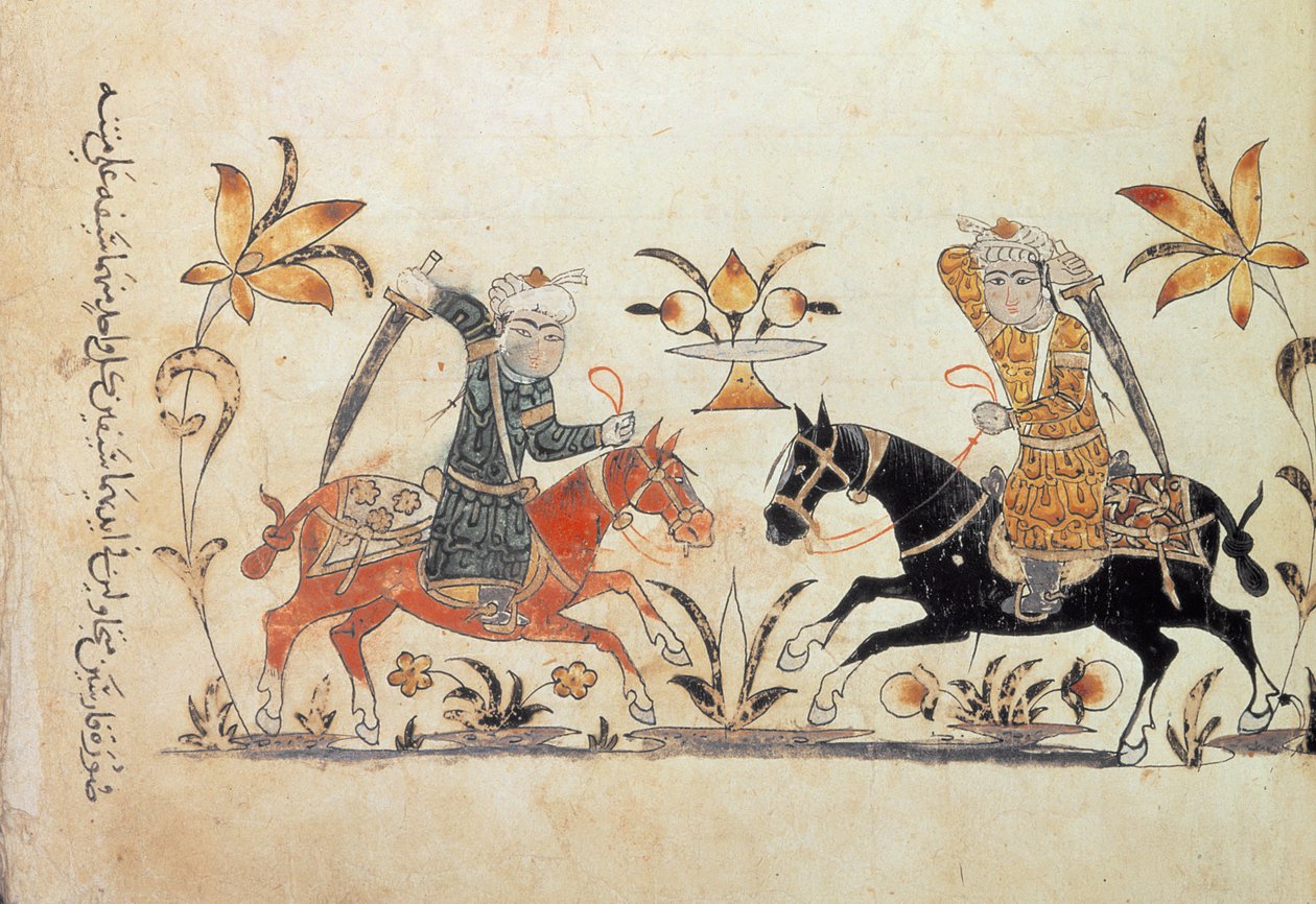 أضف 1886 ص 135 ، مسئول سلاح الفرسان من "نهايات الصل" ("دليل الفروسية والممارسات العسكرية") بواسطة مدرسة إسلامية