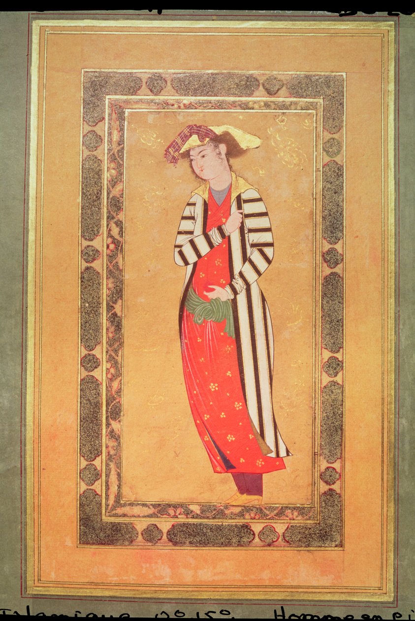 الألبوم 2160 صورة لرجل ، من ألبوم de Pieces Calligraphiees et de Miniatures ، القرنان الثالث عشر والخامس عشر بواسطة مدرسة إسلامية