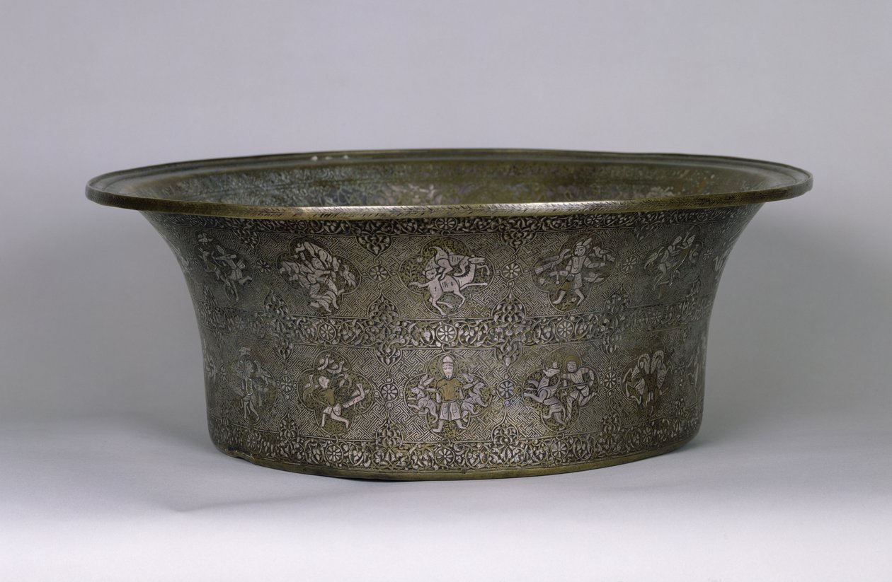 حوض باسم سلطان الملك العادل (1143-1218) الفترة الأيوبية ، 1238-40 (فضي ونحاسي) بواسطة مدرسة إسلامية