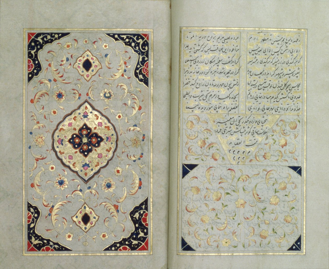 صفحات مضيئة من مخطوطة حافظ بنمط زاند 1790 بواسطة مدرسة إسلامية