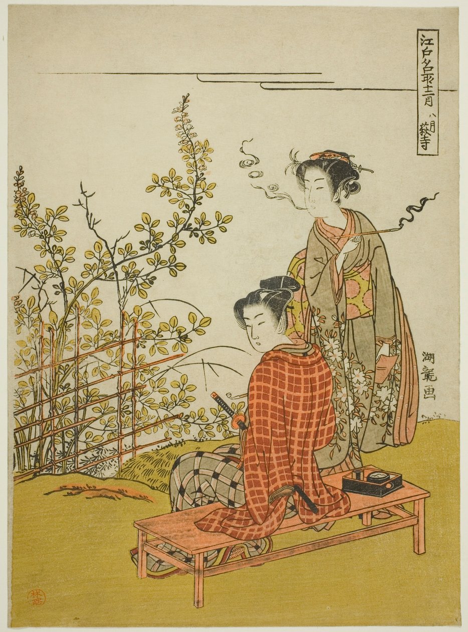 The Eighth Month at Hagi Temple (Hachigatsu Hagidera), from the series "Famous Places in Edo in the Twelve Months (Edo meisho junigatsu)" بواسطة إيسودا كوريوساي