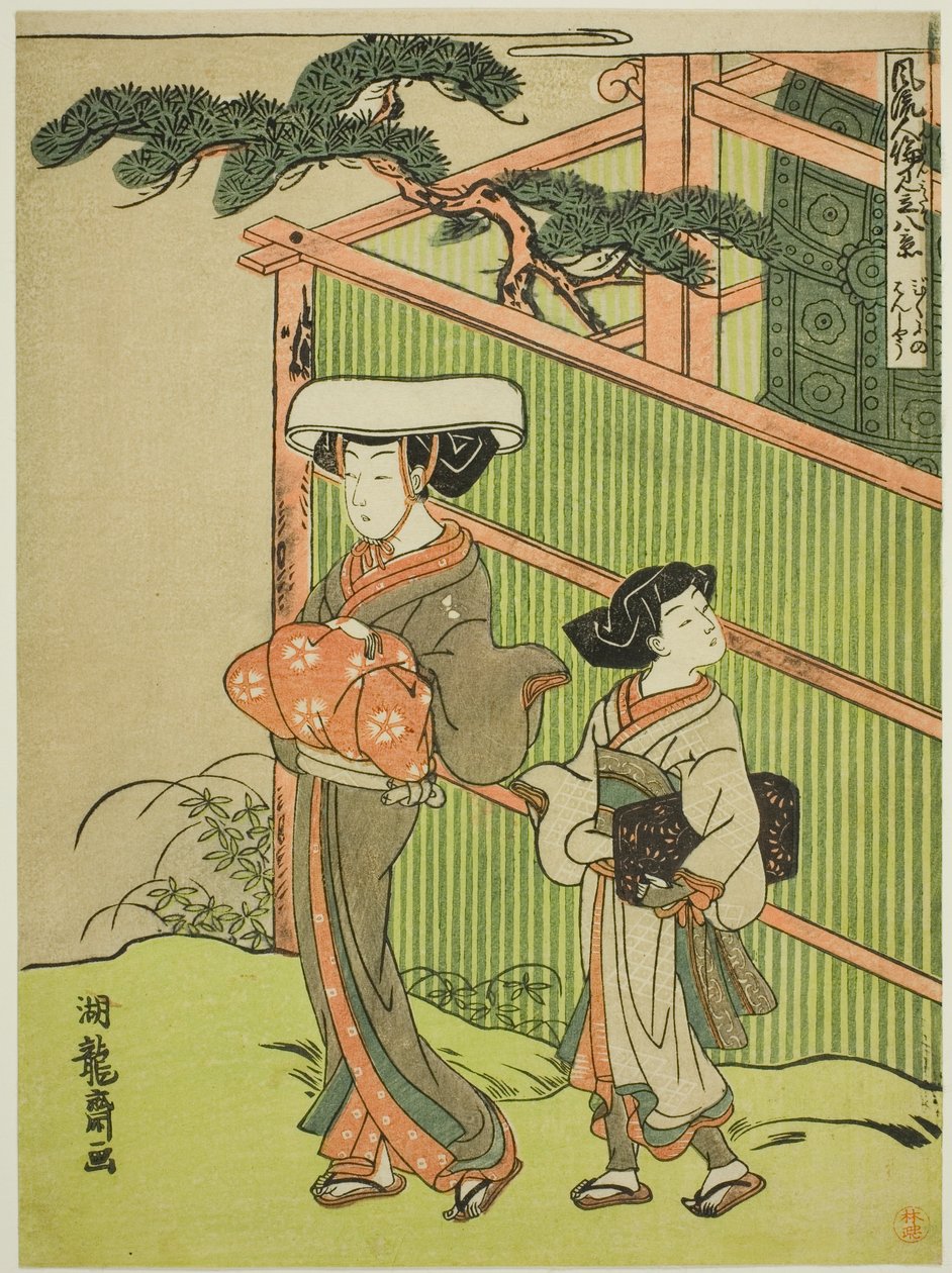 The Evening Bell of the Nun (Bikuni no bansho) ، من سلسلة "ثمانية مناظر للعلاقات الإنسانية العصرية (Furyu jinrin mitate hakkei)" بواسطة إيسودا كوريوساي
