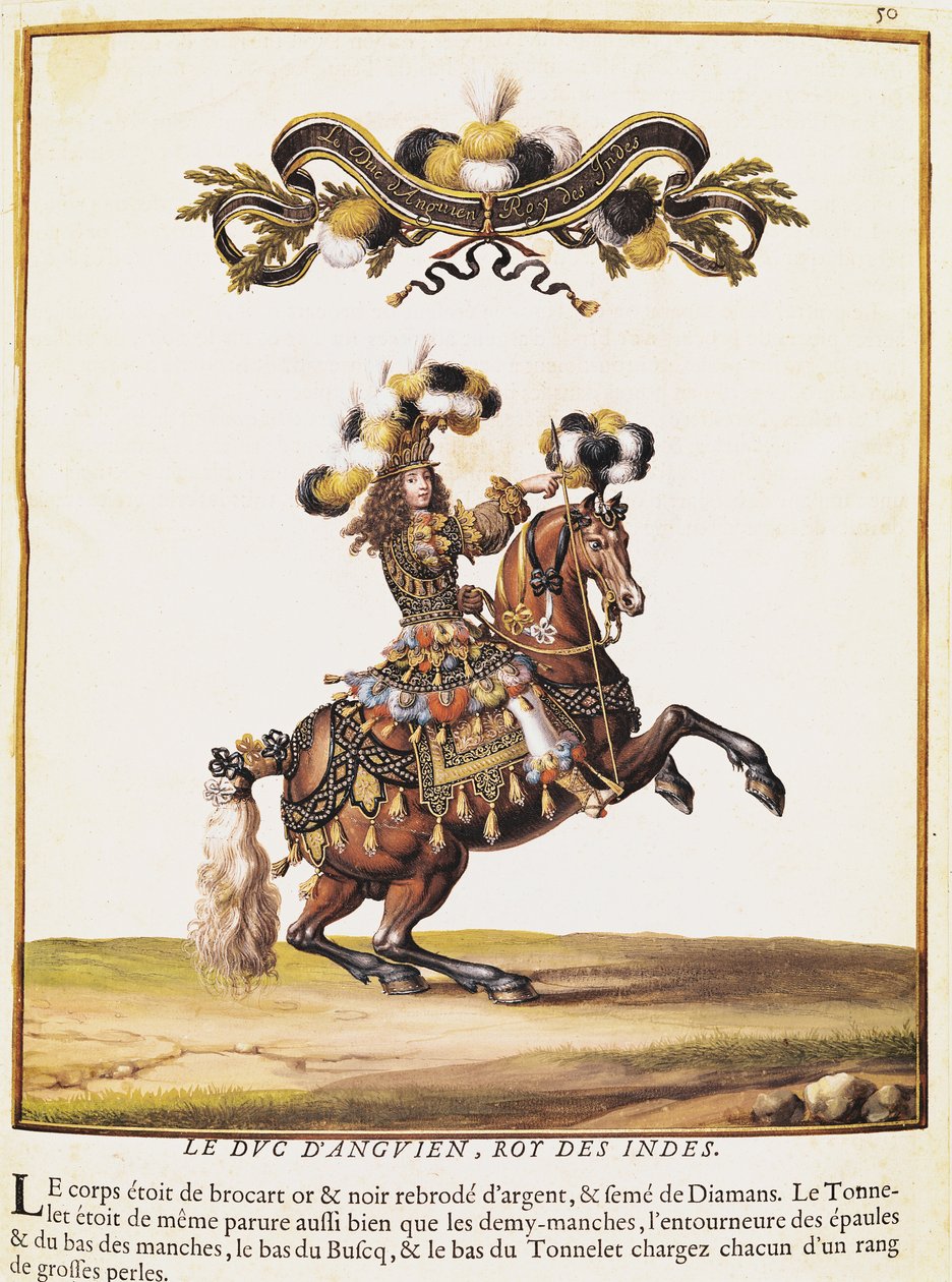 دوق إنين كملك الهنود في الكاروسيل الذي تم تقديمه للويس الرابع عشر (1638-1715) أمام التويلري ، 5 يونيو 1662 بواسطة إسرائيل سيلفستر الأصغر