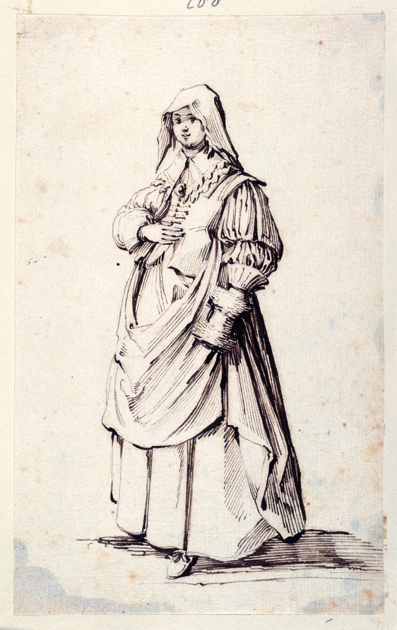 Female Figure (pen & brown ink on paper) بواسطة جون كونستابل