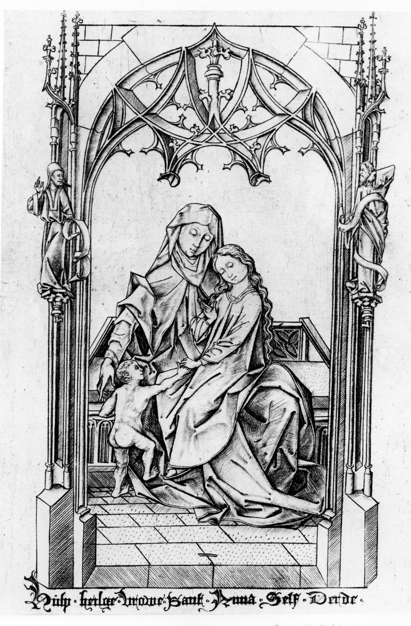 سانت آن مع مريم والطفل ، c.1465-1500 بواسطة إسرايل فان ميكنيم الأصغر
