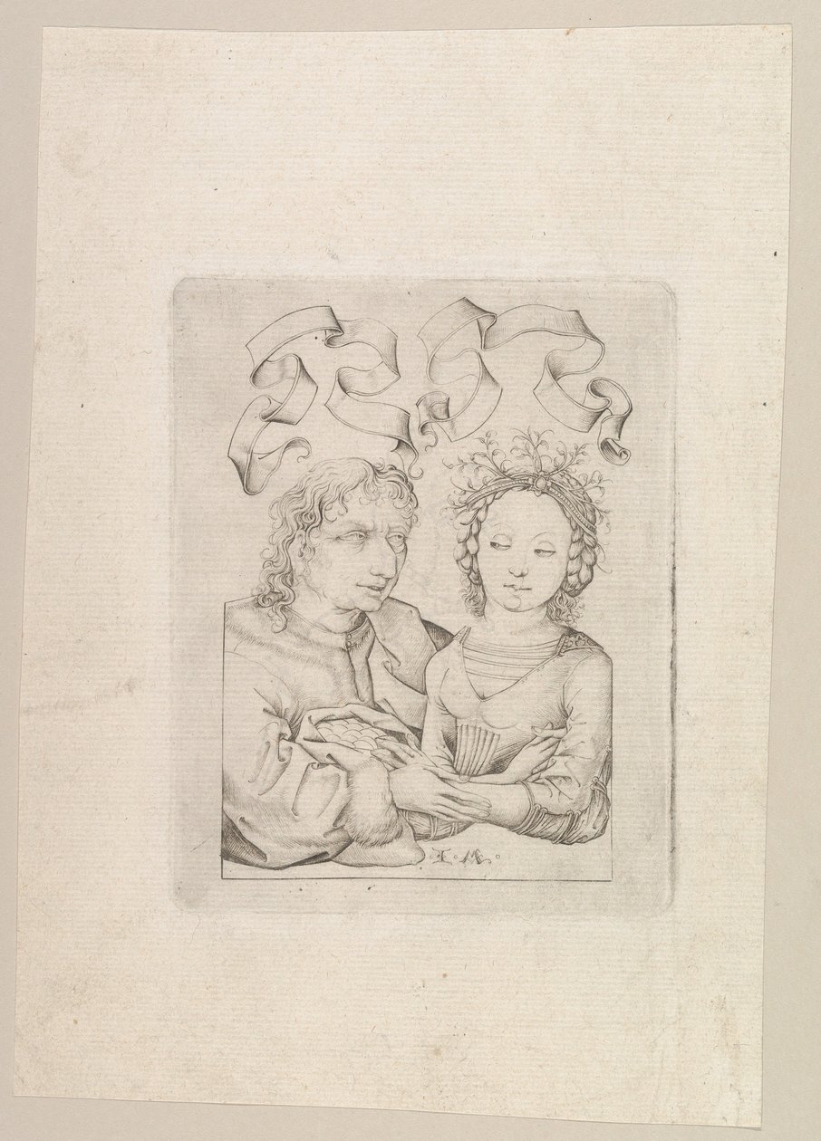 الزوجان غير المتطابقين ، كاليفورنيا. 1480-90. بواسطة إسرائيل فان مكنيم