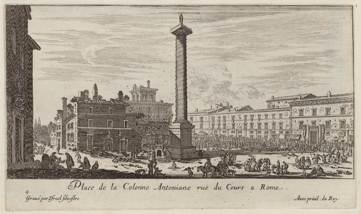Place de la Colonne Antoniane rue du Cours في روما بواسطة إسرائيل سيلفستر
