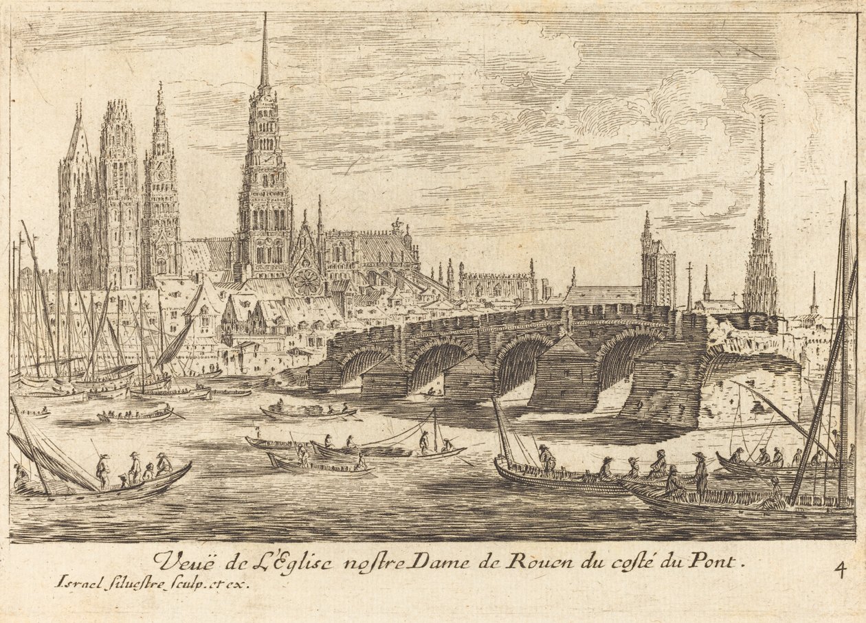 Veue de l'Eglise nostre Dame de Rouen بواسطة إسرائيل سيلفستر
