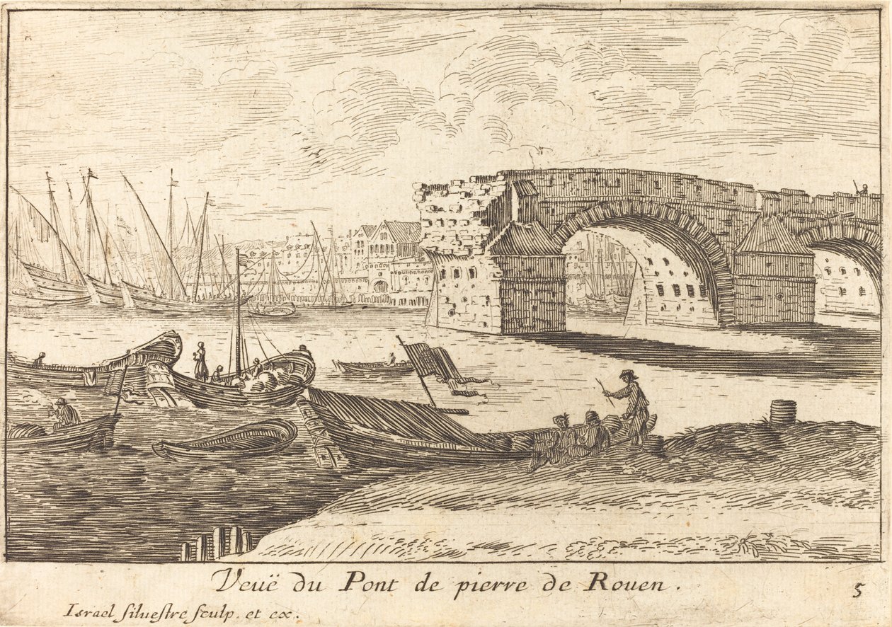 Veue du Pont de Pierre de Rouen بواسطة إسرائيل سيلفستر