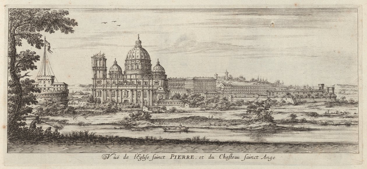 Vue de l'Eglise sainct Pierre، et du Chasteau Sainct Ange بواسطة إسرائيل سيلفستر