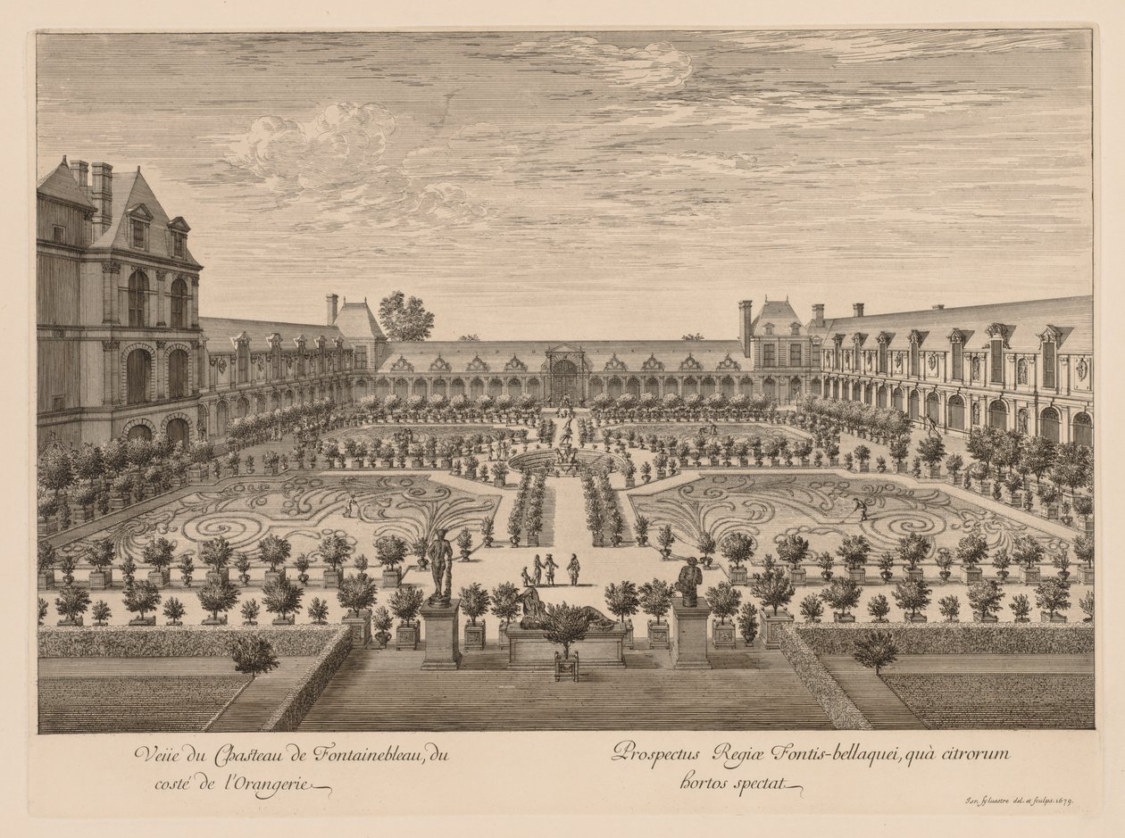 منظر لـ Château de Fontainebleau ، من جانب Orangery بواسطة إسرائيل سيلفستر