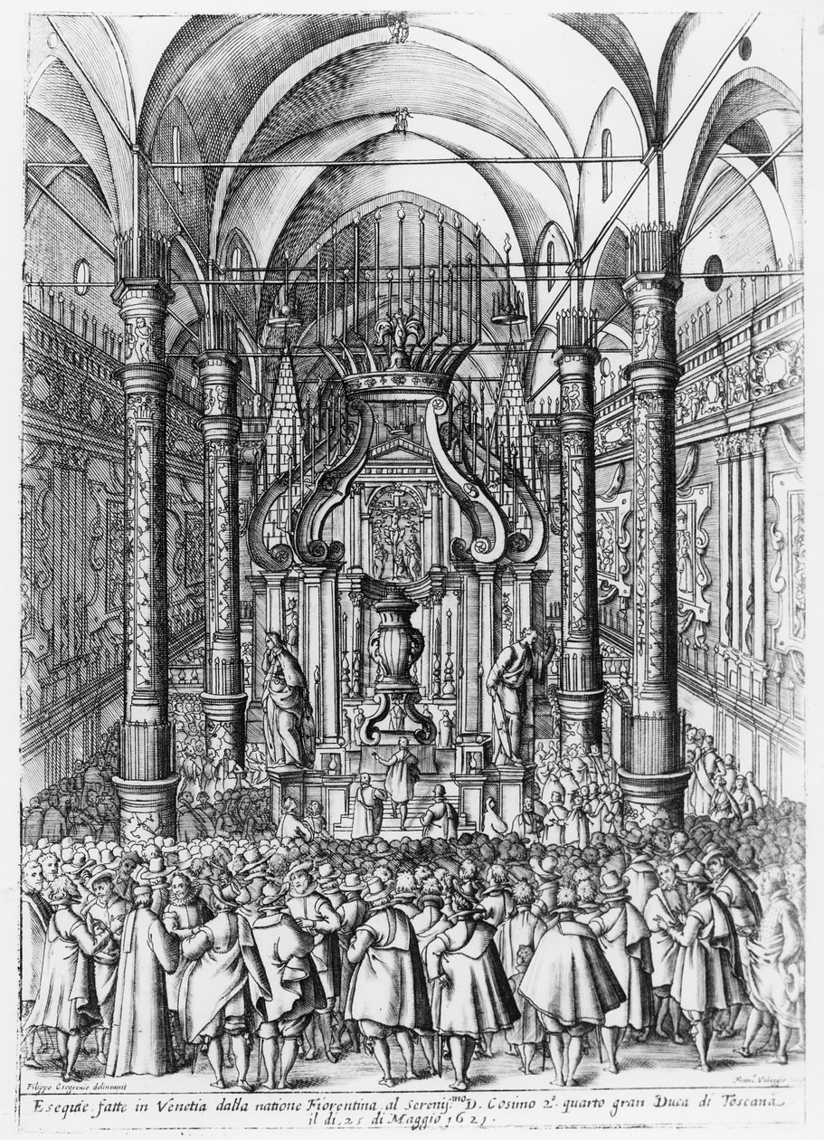 جنازة Cosimo II de&39;Medici ، دوق توسكانا الكبير ، 1621 بواسطة المدرسة الايطالية