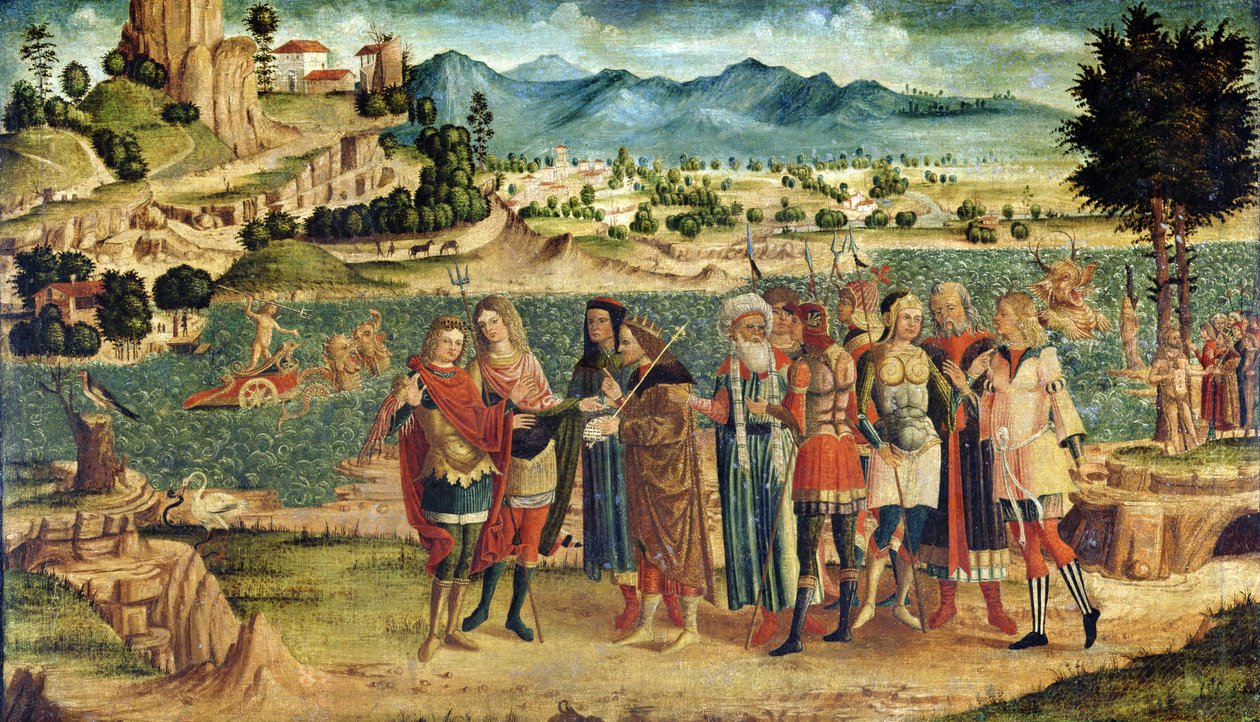Laomedon يرفض أبولو وبوسيدون مكافأتهما ، c.1500 (انظر أيضًا 111439) بواسطة المدرسة الايطالية