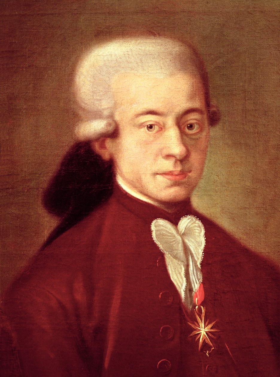 صورة فولفجانج أماديوس موتسارت (1756-1791) بعد 1770 (التفاصيل) بواسطة المدرسة الايطالية