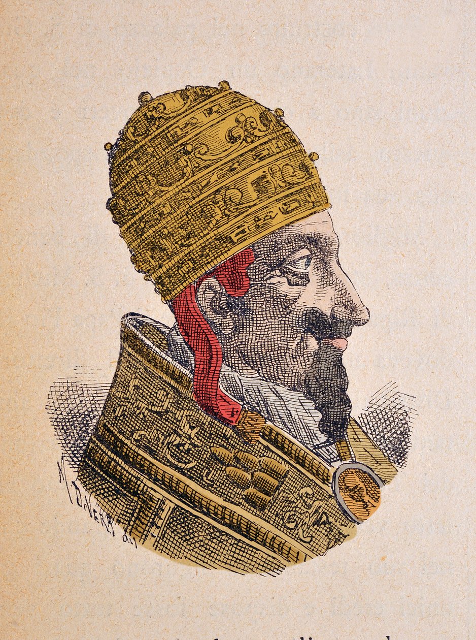 صورة البابا الكسندر الثامن (ألكسندر أو اليساندرو) (1689-1691) ، 1898 (نقش مع تلوين لاحق) بواسطة المدرسة الايطالية