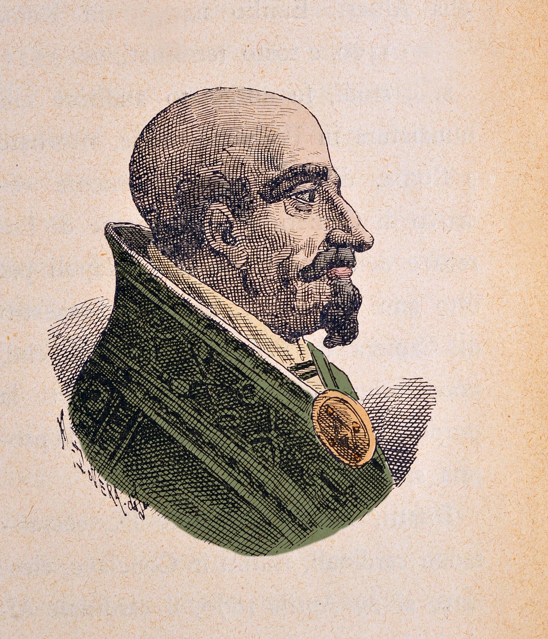 صورة البابا كليمنت التاسع (كليمنتي أو كليمنس) (1667-1669) ، 1898 (النقش مع تلوين لاحق) بواسطة المدرسة الايطالية