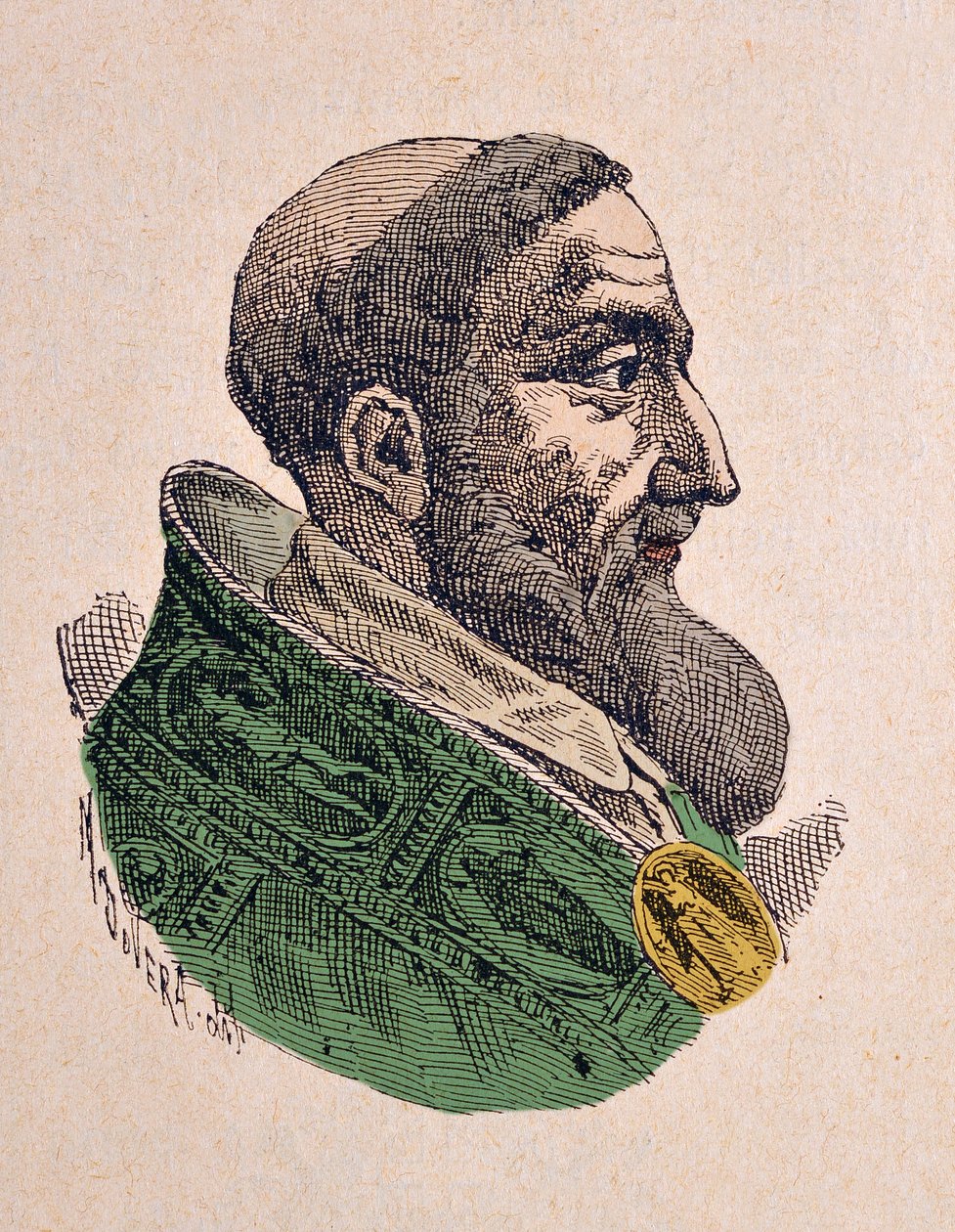 صورة البابا إنوسنت التاسع (Innocenzo، Innocentius) (1591) ، 1898 (النقش مع تلوين لاحق) بواسطة المدرسة الايطالية