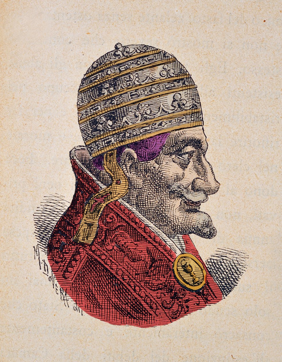 صورة البابا إنوسنت الحادي عشر (Innocenzo ، Innocentius) (1676-1689) ، 1898 (النقش مع تلوين لاحق) بواسطة المدرسة الايطالية