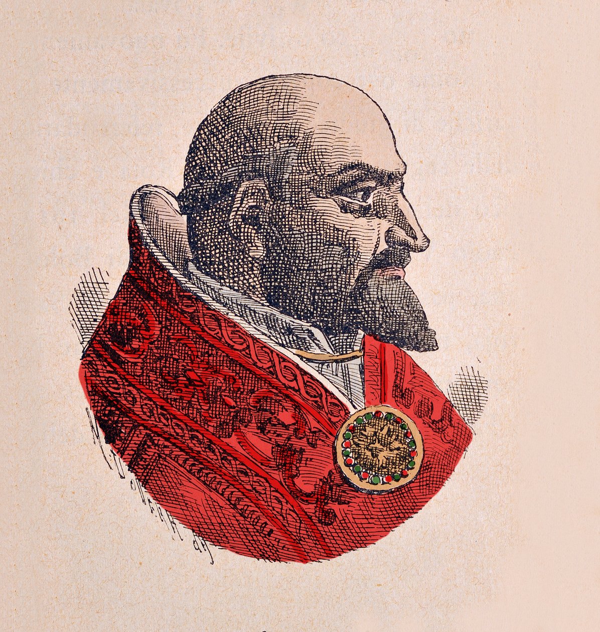 صورة البابا بولس الخامس (باولو أو بولوس أو كاميلو بورغيز) (1605-1621) ، 1898 (النقش مع تلوين لاحق) بواسطة المدرسة الايطالية