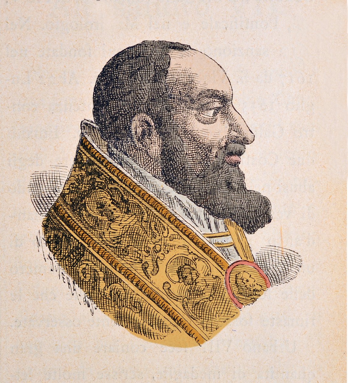 صورة للبابا أوربان الثامن (حضري أو حضري أو أوربانو) (1623-1644) ، 1898 (نقش مع تلوين لاحق) بواسطة المدرسة الايطالية