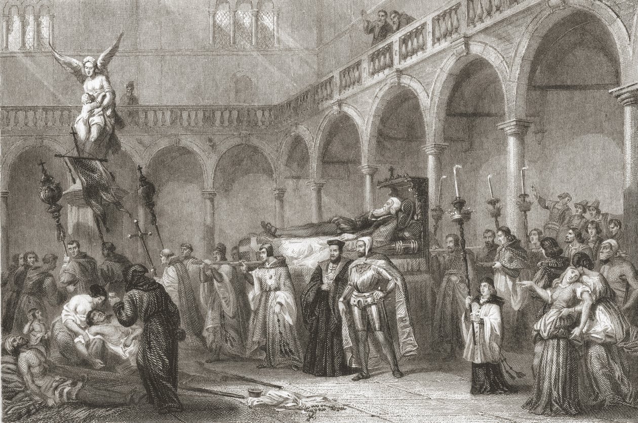 جنازة تيتيان (c.1488-1576) بواسطة المدرسة الايطالية