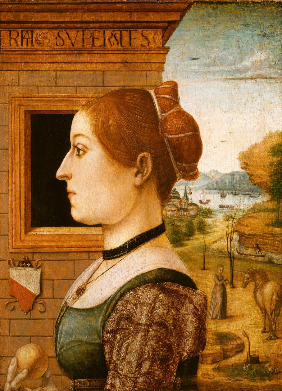 صورة لامرأة ، c.1494 (تمبرا على الخشب) بواسطة المدرسة الإيطالية المدرسة الإيطالية