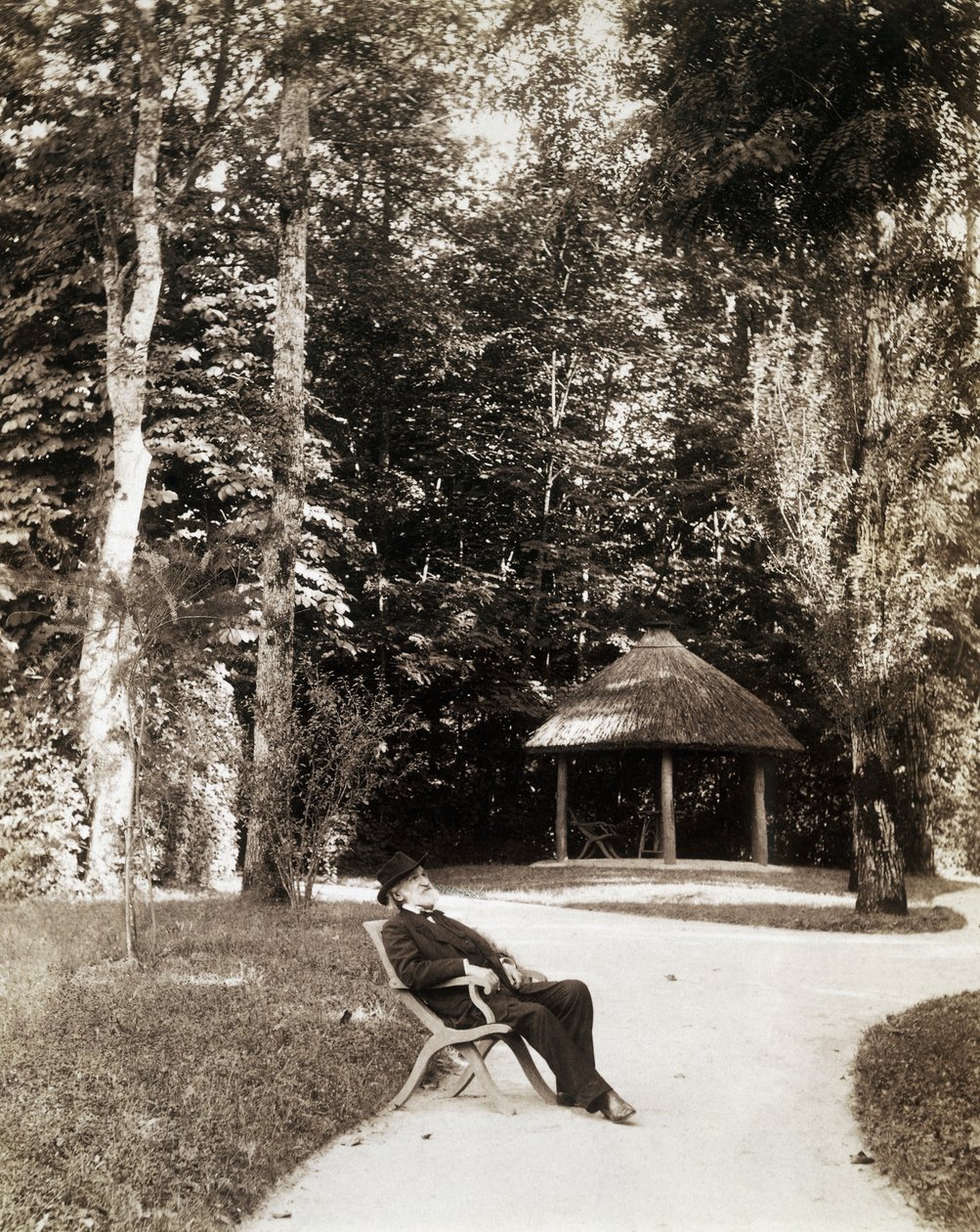 Giuseppe Verdi in the garden of Villa Verdi, Sant