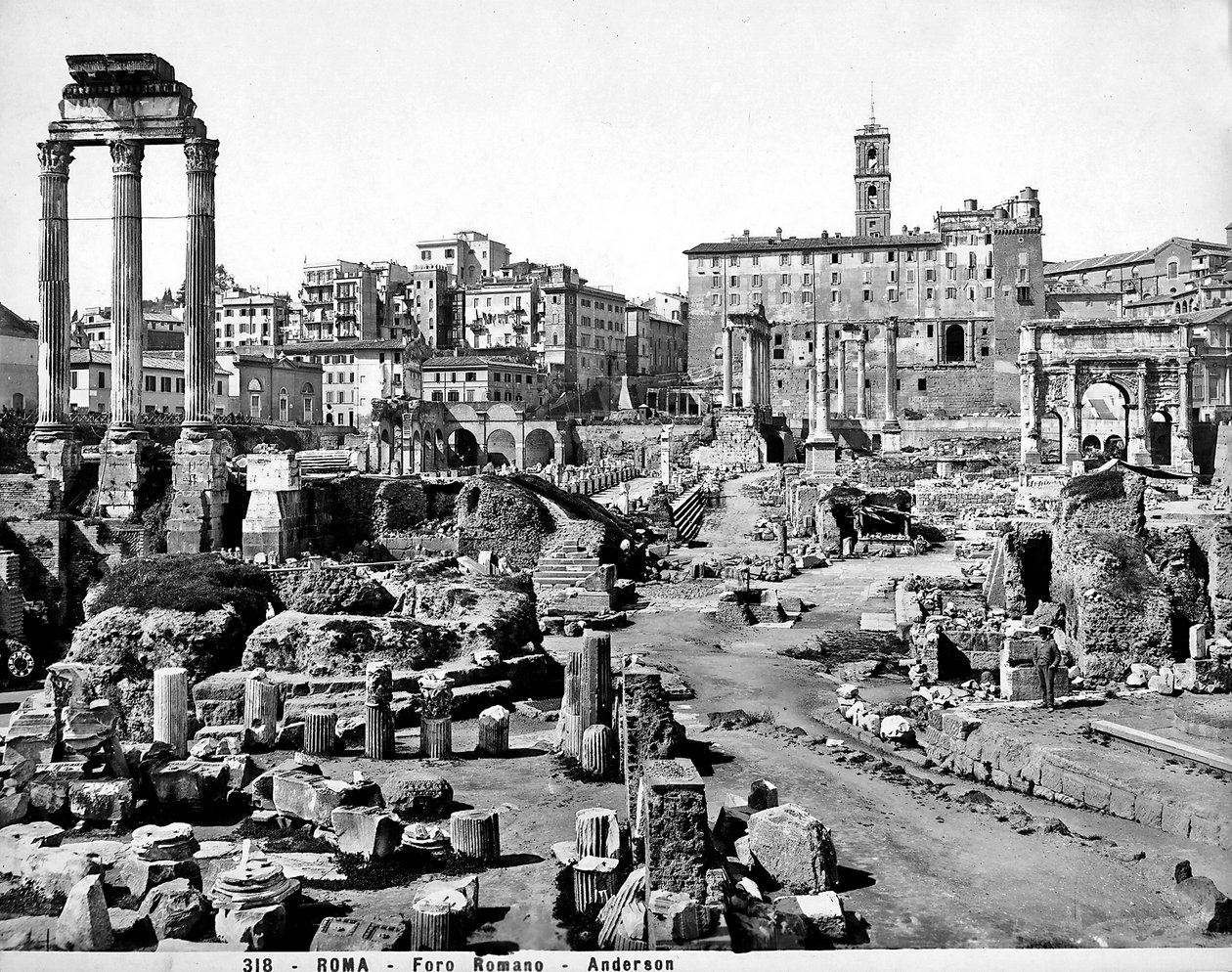 منظر للمنتدى الروماني ، ج .1890 بواسطة مصور إيطالي