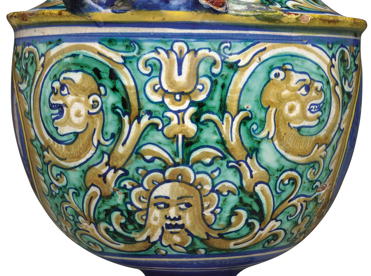 مزهرية بمقبض Deruta maiolica ، c.1525-50 بواسطة المدرسة الايطالية