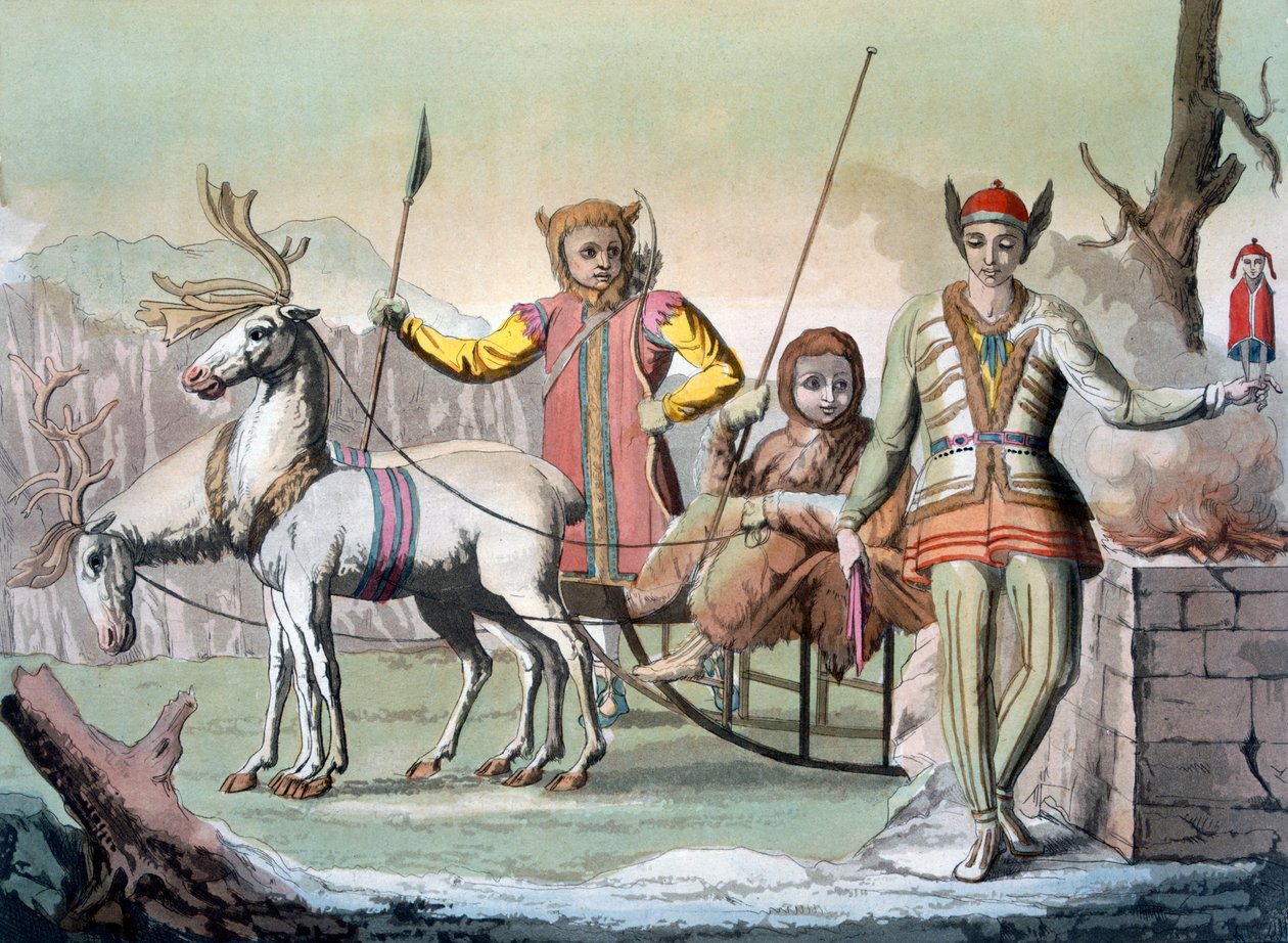 A Yakuti الشامان مع الحاشية ، سيبيريا ، 1820s-30s بواسطة المدرسة الايطالية