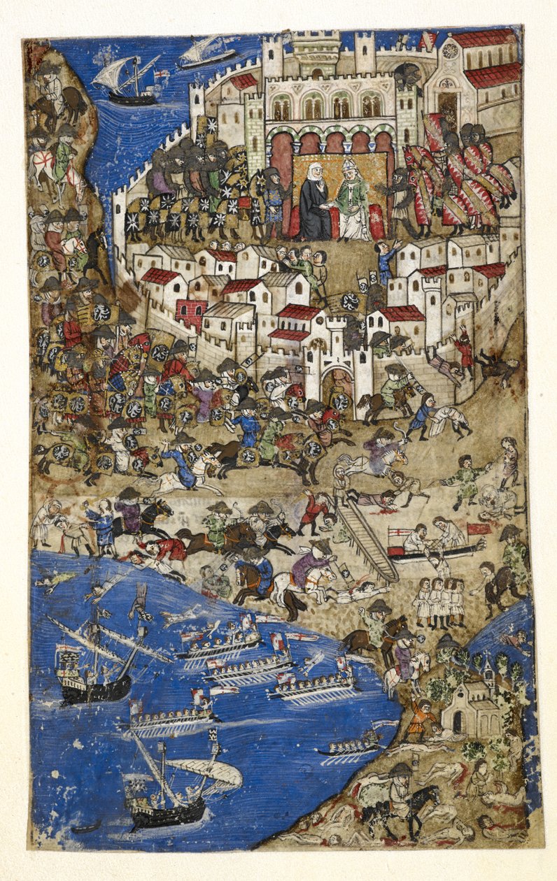 أضف 27695 f.5 استيلاء سلطان مصر على طرابلس في سوريا عام 1288 ، من مقالة في الرذائل (ورق) بواسطة المدرسة الايطالية