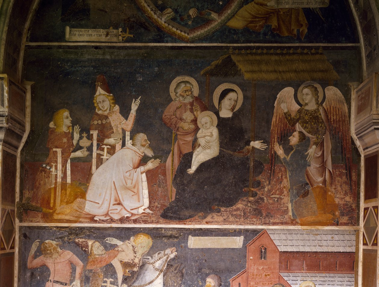Adoration of Magi (fresco) بواسطة المدرسة الايطالية